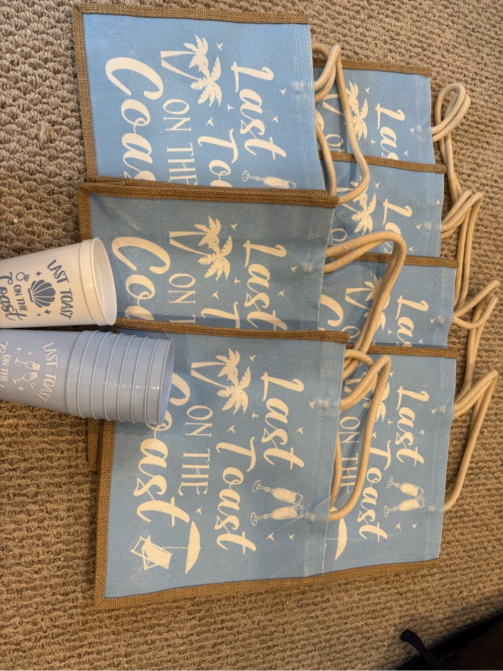 Last Toast On The Coast - Canvas Tote Bags (7 Total) along with 8 Cups